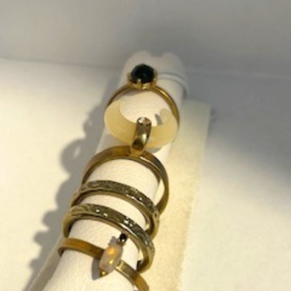 Free People set of 6 Signet Ring Mix NWT